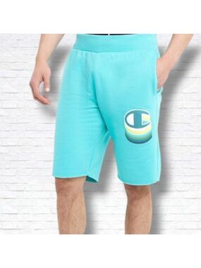 Champion Heritage Teal Blue Reverse Weave Cut Off Short Size M Men's BNWT